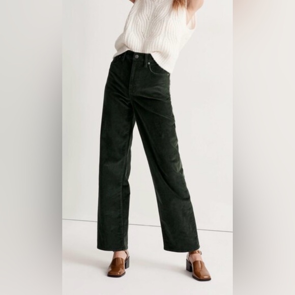Madewell Pants - Madewell The Perfect Vintage Wide-Leg Pant Corduroy Edition Forest Green Size 28